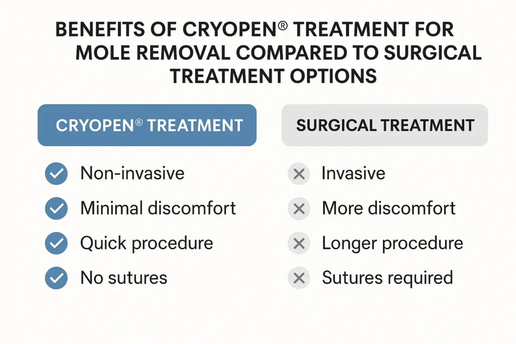 Benefits of professional mole-removal assessment at LA LIPO East Bedfont