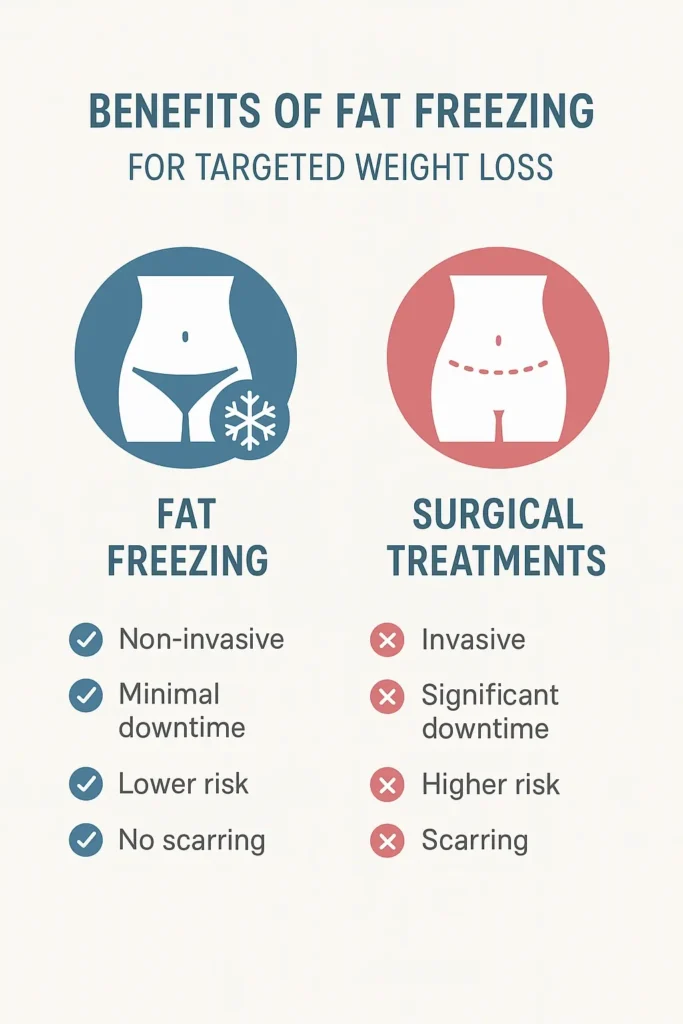 graphic showing the benefits of fat freezing East Bedfont