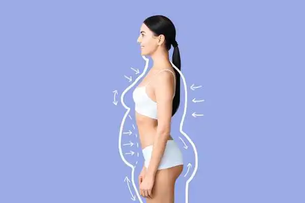 image of woman experiencing fat reduction treatment East Bedfont