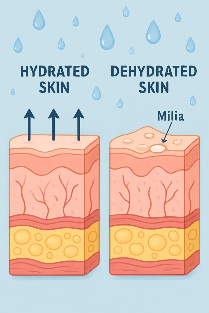 The importance of hydration and milia production East Bedfont